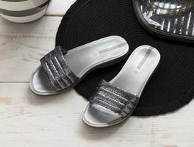 Perla Women's Slippers - Silver