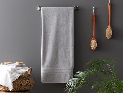 Stripe Armure Bath Towel - Grey