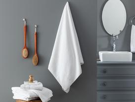 Riz Jacquard Bath Towel - White