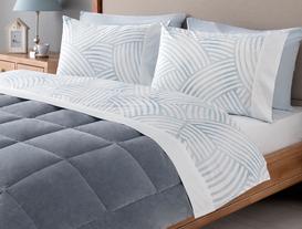 Damien King-Size Ranforce Bed Sheet Set - Light Blue 