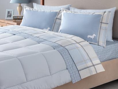 Menton Single-Size Ranforce Bed Sheet Set - Blue