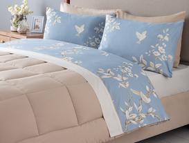 Pons King-Size Ranforce Bed Sheet Set - Indigo