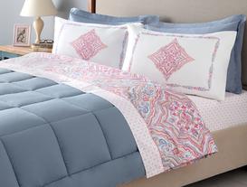Cadence Double-Size Ranforce Bed Sheet Set - Powder
