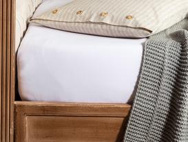 Angers Single Size Size-Size Fitted Sheet - White