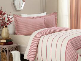 New Year Janna Single Size Size-Size Washed Duvet Cover Set - Red