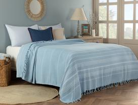 Alegron Single Size Size-Size Washed Bedspread - Light Blue