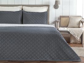 Therron Single Size Size-Size Washed Bedspread Set - Dark Gray