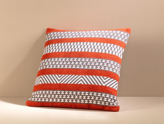 Jacinthe Cushion Cover - Mink / Orange - 45x45 cm