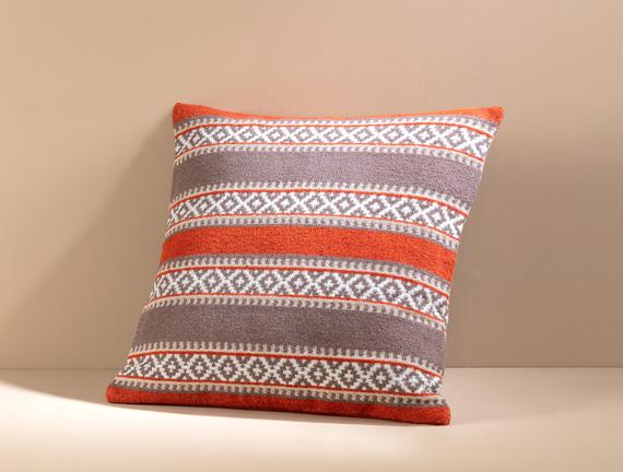 Prunella Cushion Cover - Mink / Orange - 45x45 cm