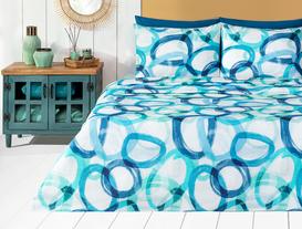 Elenor Double-Size Karde Printed Coverlet Set - Green