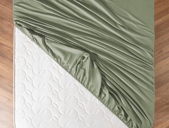 Ciel Single-Size Satin Fitted Sheet - 100X200 cm